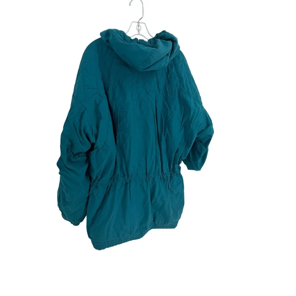 Columbia Parka Jacket Vintage 90s Hooded Fleece Lined Mens Large‎ Teal
